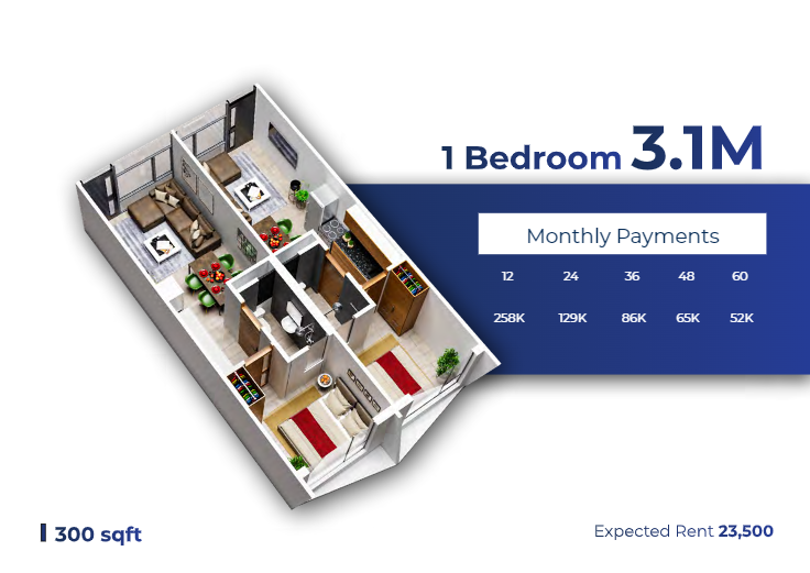 Tsavo one Bedroom apartments for sale